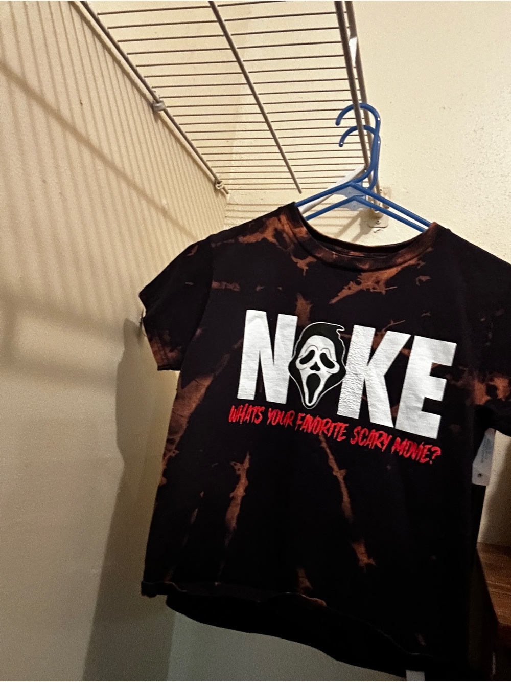 No Boundaries Black Bleach-Effect Graphic Tee with White & Red Print